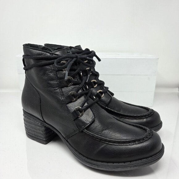 Miz Mooz Granger Womens Black Leather Ankle Booties Boots 39 US 8 Capsule Grunge - Picture 4 of 8